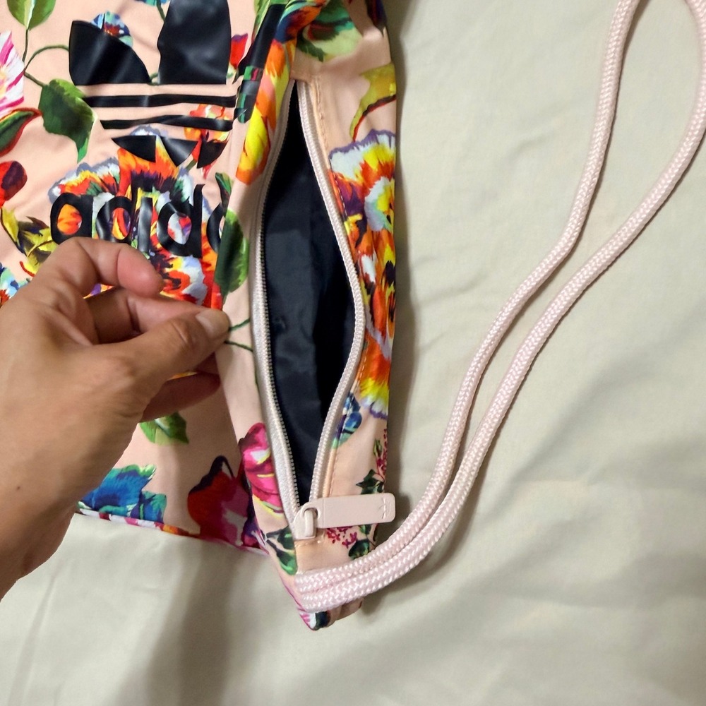 FARM Rio X Adidas Floralita Pink Floral Gym Sack / Backpack / Bag‎ 17.5" x 13.5" - Picture 7 of 14